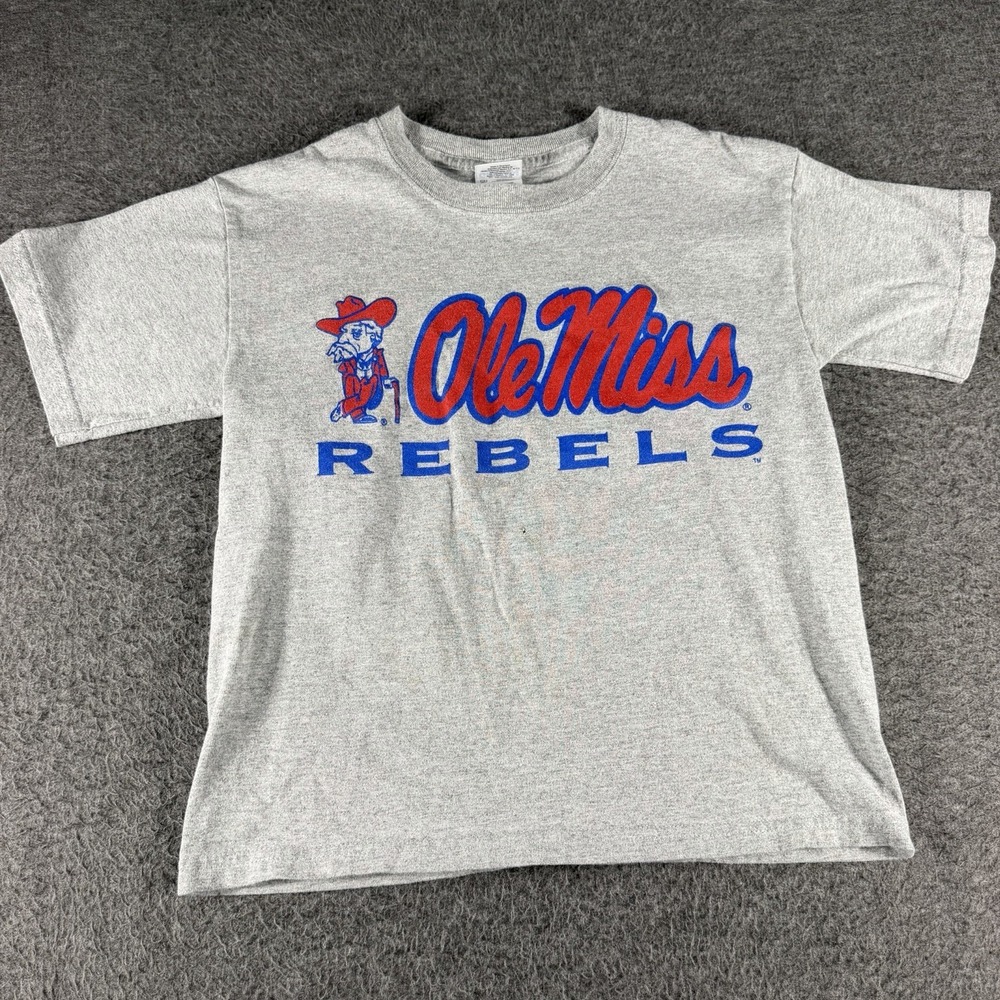 Ole Miss Rebels FOOTBALL T SHIRT Short sleeve Colonel Reb Graphic Print Size S